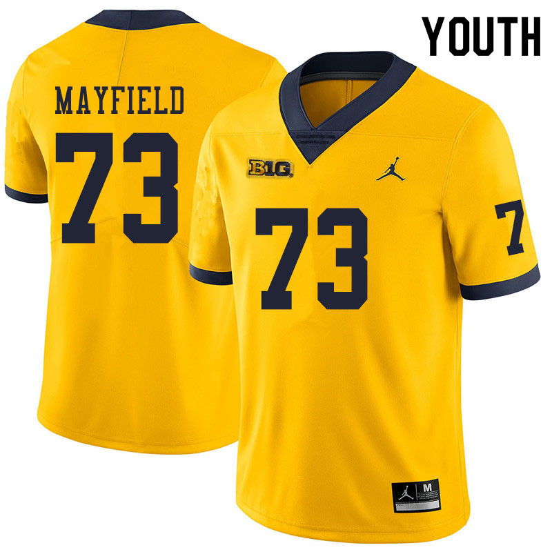 Youth #73 Jalen Mayfield Michigan Wolverines College Football Jerseys Sale-Yellow